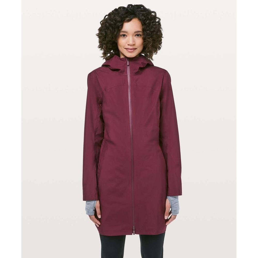 Lululemon Women's Rain Rebel Jacket Deep Ruby Size 4